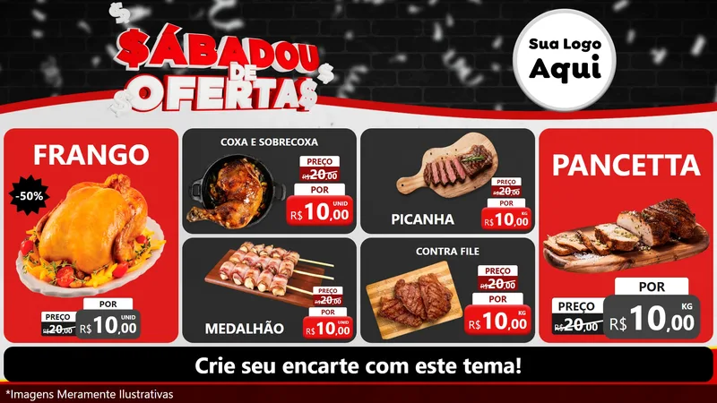 Modelo de TV para TV Horizontal com o tema Sabadou de Ofertas para Assados