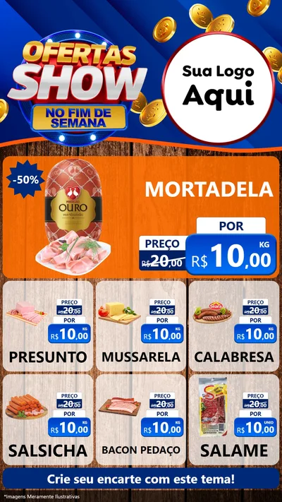 Modelo de Rede Social para Stories com o tema Ofertas Show No Fim De Semana para Frios e Laticínios