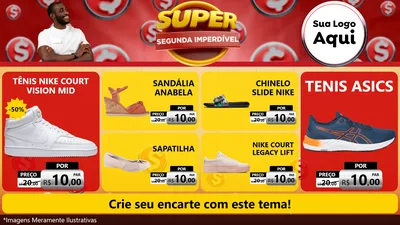 Modelo de TV para TV Horizontal com o tema Super Segunda Imperdível para Calçados