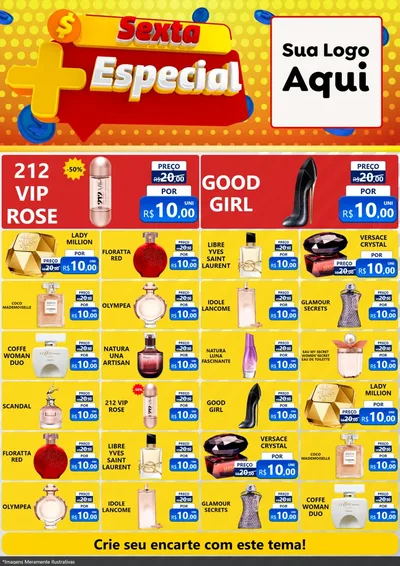 Modelo de Encarte para Encarte A4 Vertical com o tema Sexta Mais Especial para Perfumes