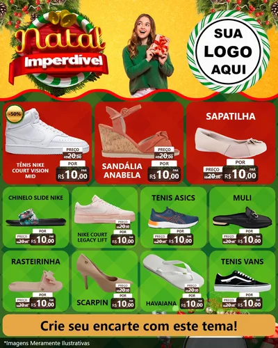 Modelo de Rede Social para Feed Instagram com o tema Natal Imperdível para Calçados