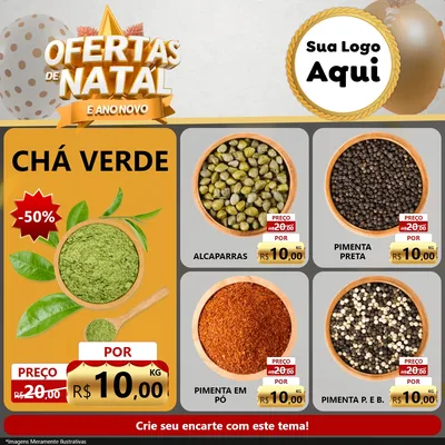 Modelo de Rede Social para Feed Facebook com o tema Ofertas De Natal E Ano Novo para Produtos Naturais