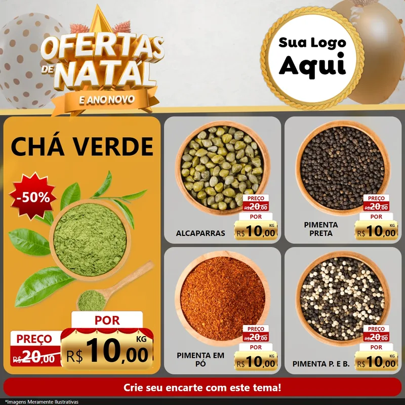 Modelo de Rede Social para Feed Facebook com o tema Ofertas De Natal E Ano Novo para Produtos Naturais