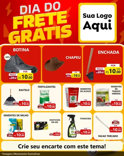 Modelo de Rede Social para Feed Instagram com o tema Dia do Frete Grátis para Agropecuária