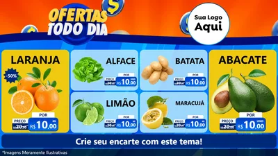 Modelo de TV para TV Horizontal com o tema Ofertas Todo Dia para Hortifrúti