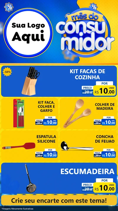 Modelo de TV para TV Vertical com o tema Mês do Consumidor para Utilidades Domésticas