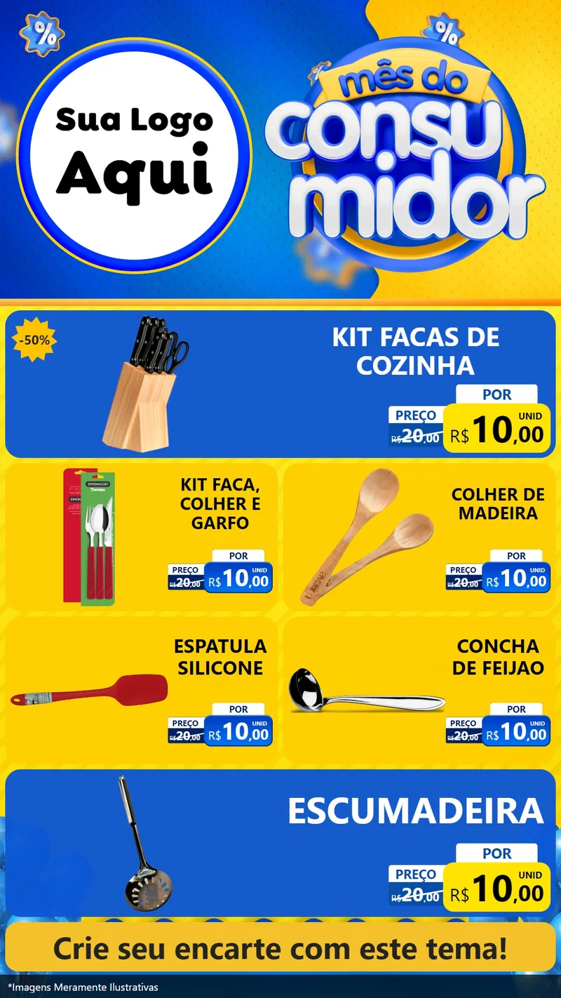 Modelo de TV para TV Vertical com o tema Mês do Consumidor para Utilidades Domésticas