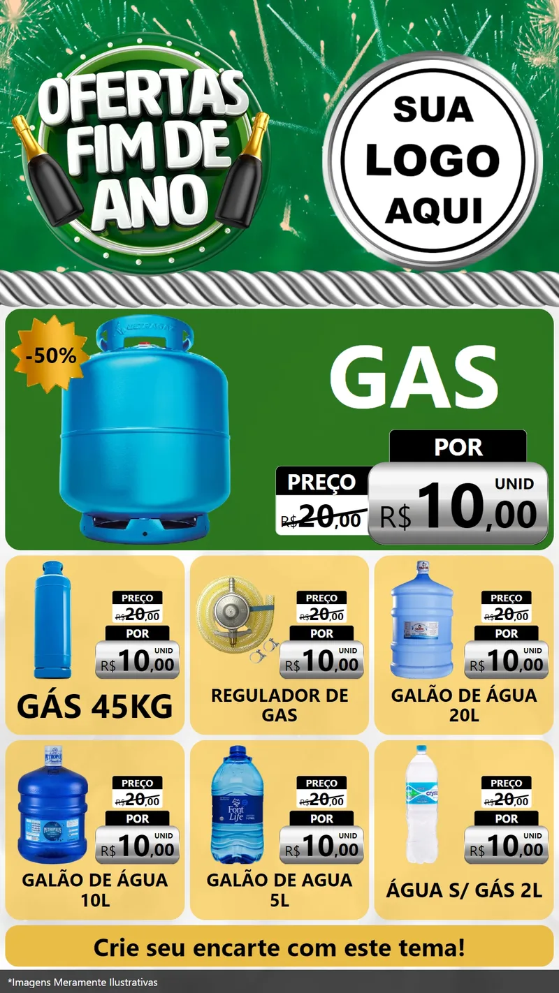 Modelo de Rede Social para Stories com o tema Ofertas Fim de Ano para Água e gás