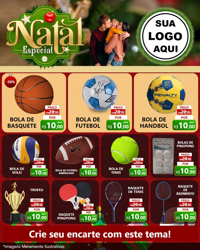 Modelo de Rede Social para Feed Instagram com o tema Natal Especial para Artigos Esportivos