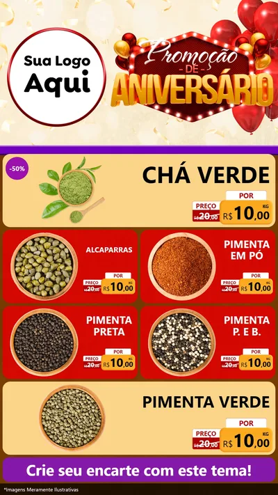 Modelo de TV para TV Vertical com o tema Promoção de Aniversário para Produtos Naturais
