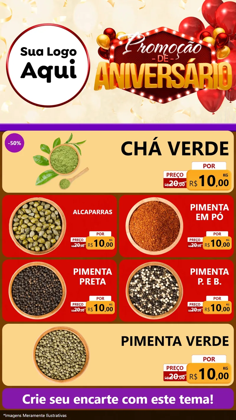 Modelo de TV para TV Vertical com o tema Promoção de Aniversário para Produtos Naturais