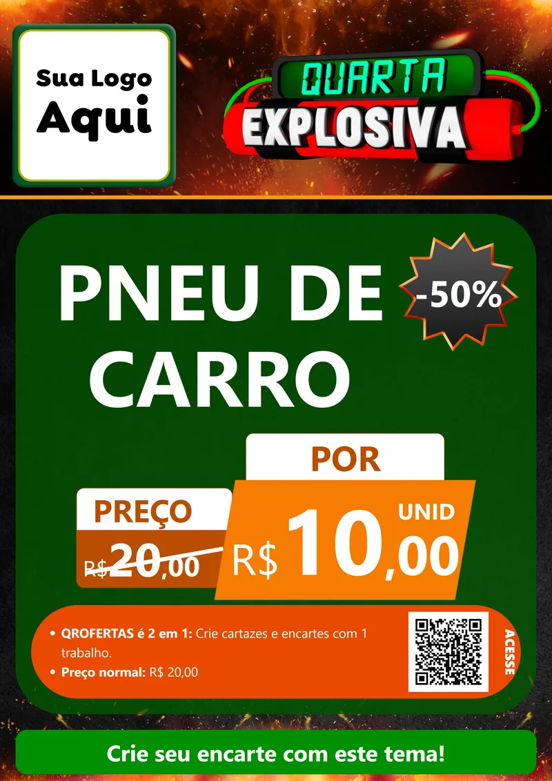 Modelo de Cartaz para Cartaz A4 Vertical com o tema Quarta Explosiva para Auto peças