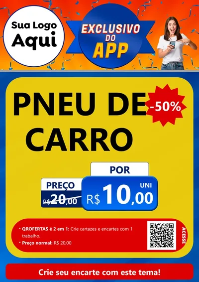 Modelo de Cartaz para Cartaz A4 Vertical com o tema Exclusivo do Aplicativo para Auto peças