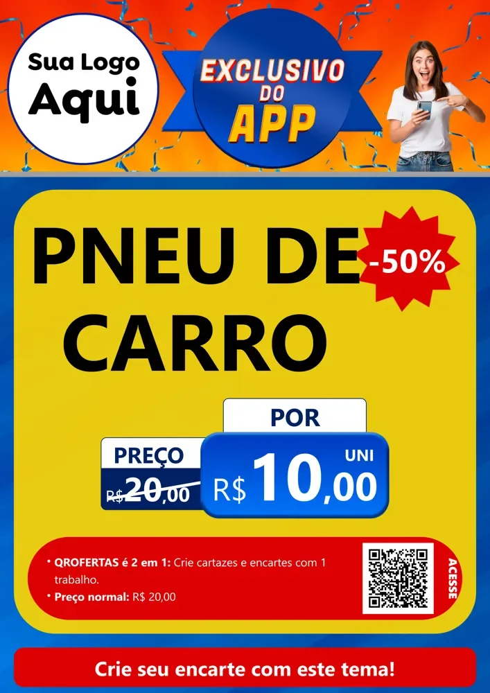 Modelo de Cartaz para Cartaz A4 Vertical com o tema Exclusivo do Aplicativo para Auto peças