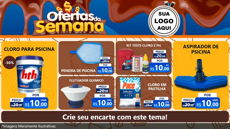 Modelo de TV para TV Horizontal com o tema Ofertas da Semana - Páscoa para Produtos para Piscina