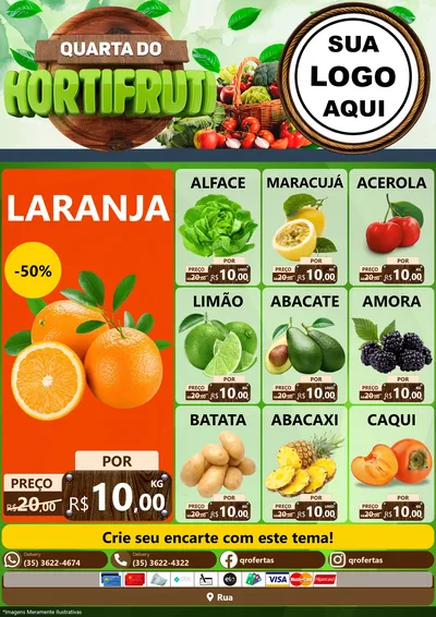 Modelo de Encarte para Encarte A4 Vertical com o tema Quarta do Hortifruti para Hortifrúti