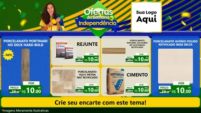 Modelo de TV para TV Horizontal com o tema Ofertas da Semana da Independência para Pisos e revestimentos