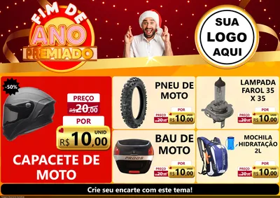 Modelo de Encarte para Encarte A4 Horizontal com o tema Fim de Ano Premiado para Moto peças