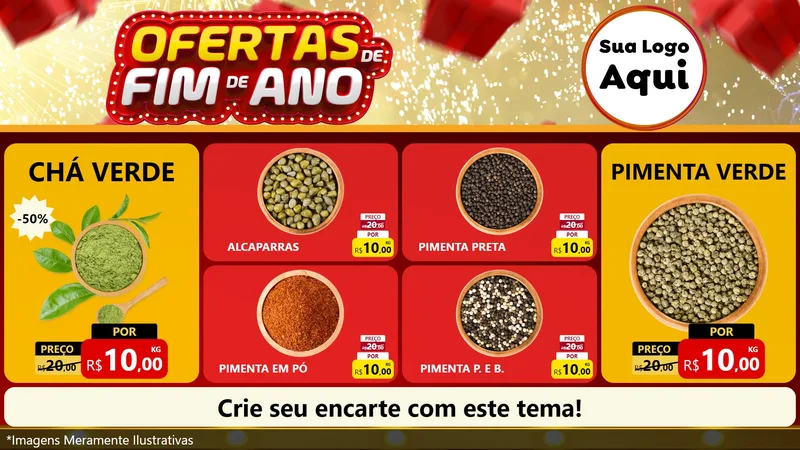 Modelo de TV para TV Horizontal com o tema Ofertas de Fim de Ano para Produtos Naturais
