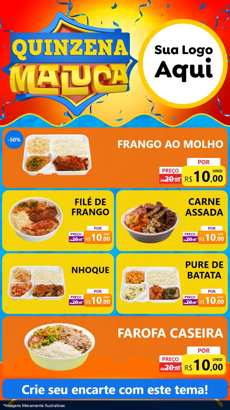 Modelo de TV para TV Vertical com o tema Quinzena Maluca para Restaurante