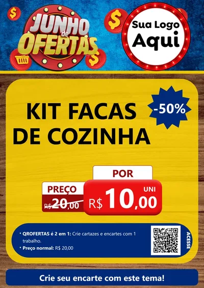 Modelo de Cartaz para Cartaz A4 Vertical com o tema Junho de Ofertas para Utilidades Domésticas
