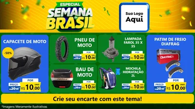 Modelo de TV para TV Horizontal com o tema Especial Semana do Brasil para Moto peças