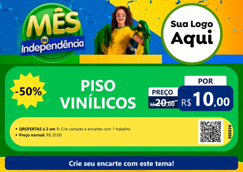 Modelo de Cartaz para Cartaz A4 Horizontal com o tema Mês da Independência para Material para Construção