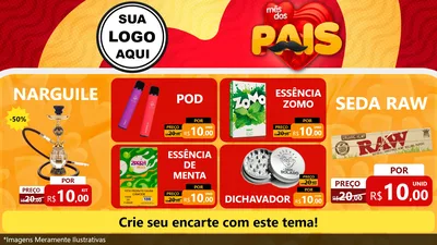 Modelo de TV para TV Horizontal com o tema Mês Dos Pais para Tabacaria