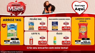 Modelo de TV para TV Horizontal com o tema Mês das Mães para Supermercado