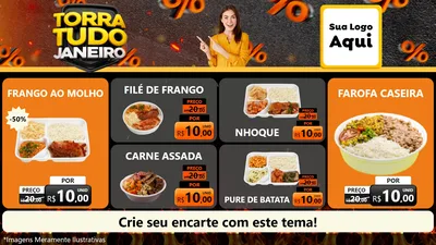 Modelo de TV para TV Horizontal com o tema Torra Tudo Janeiro para Restaurante