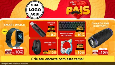 Modelo de TV para TV Horizontal com o tema Mês Dos Pais para Informática