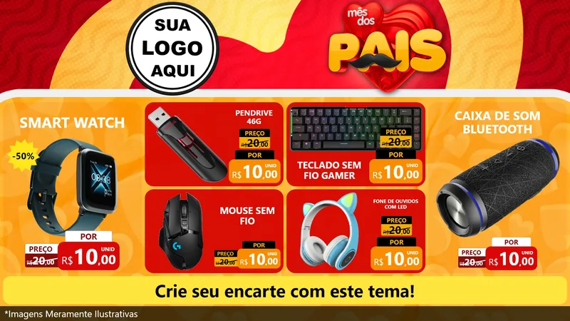 Modelo de TV para TV Horizontal com o tema Mês Dos Pais para Informática