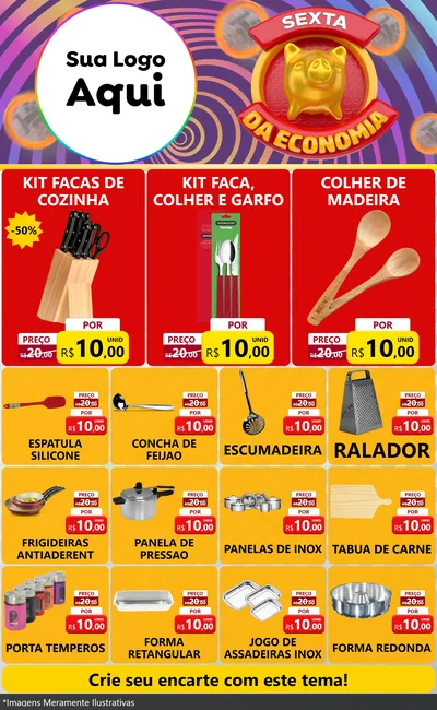 Modelo de Encarte para Encarte Grande com o tema Sexta da Economia para Utilidades Domésticas