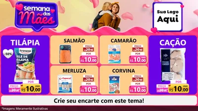 Modelo de TV para TV Horizontal com o tema Semana das Mães para Peixaria