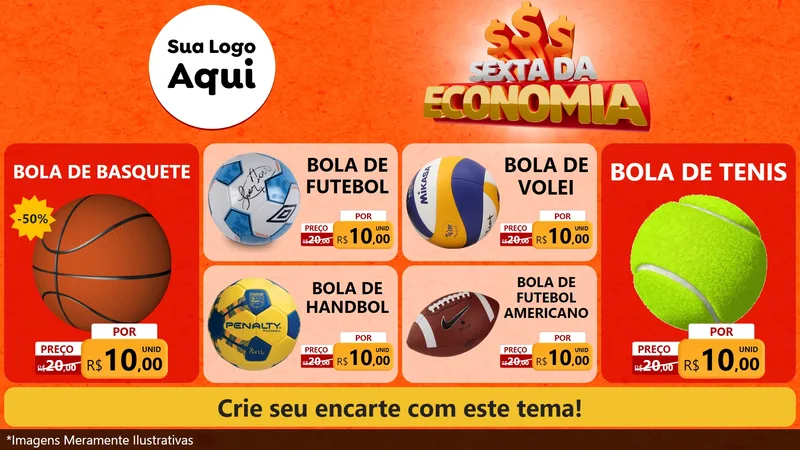 Modelo de TV para TV Horizontal com o tema Sexta da Economia para Artigos Esportivos