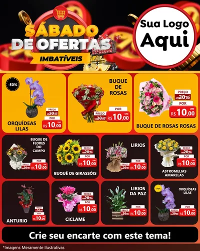 Modelo de Rede Social para Feed Instagram com o tema Sábado de Ofertas Imbatíveis para Floricultura e jardim