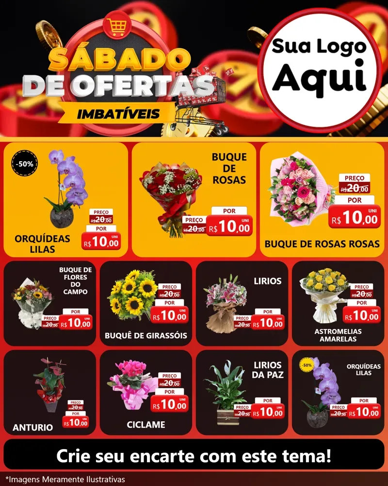 Modelo de Rede Social para Feed Instagram com o tema Sábado de Ofertas Imbatíveis para Floricultura e jardim