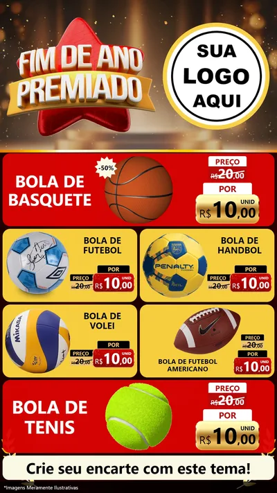 Modelo de TV para TV Vertical com o tema Fim de Ano Premiado para Artigos Esportivos