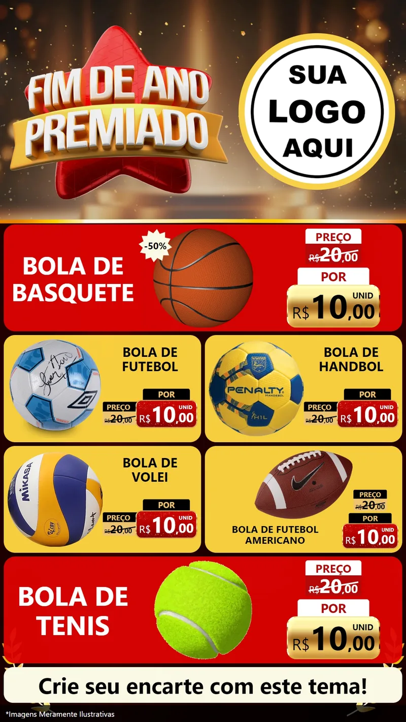 Modelo de TV para TV Vertical com o tema Fim de Ano Premiado para Artigos Esportivos