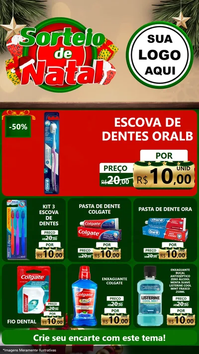 Modelo de Rede Social para Stories com o tema Sorteio de Natal para Higiene Pessoal