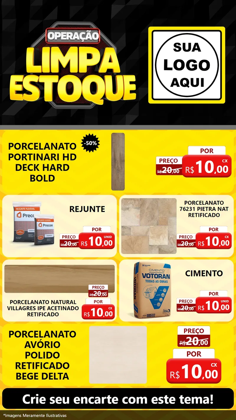 Modelo de TV para TV Vertical com o tema Operação Limpa Estoque para Pisos e revestimentos