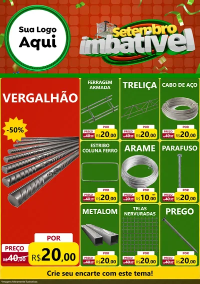 Modelo de Encarte para Encarte A4 Vertical com o tema Setembro Imbatível para Ferragens