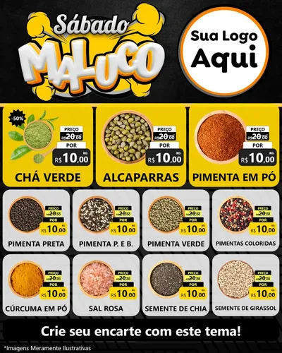 Modelo de Rede Social para Feed Instagram com o tema Sábado Maluco para Produtos Naturais