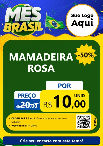 Modelo de Cartaz para Cartaz A4 Vertical com o tema Mês do Brasil para Bebês