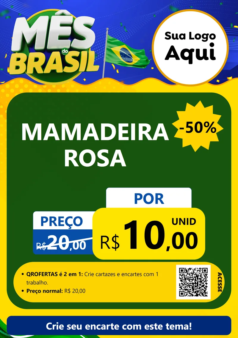 Modelo de Cartaz para Cartaz A4 Vertical com o tema Mês do Brasil para Bebês