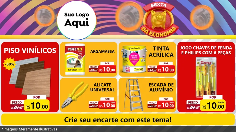 Modelo de TV para TV Horizontal com o tema Sexta da Economia para Material para Construção