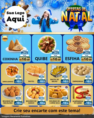 Modelo de Rede Social para Feed Instagram com o tema Ofertas de Natal para Salgadaria