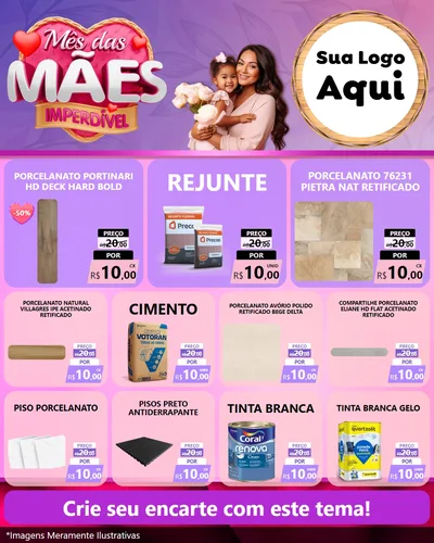 Modelo de Rede Social para Feed Instagram com o tema Mês das Mães Imperdível para Pisos e revestimentos