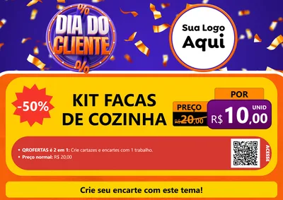 Modelo de Cartaz para Cartaz A4 Horizontal com o tema Dia do Cliente para Utilidades Domésticas