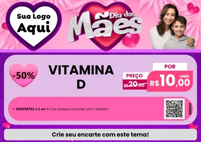 Modelo de Cartaz para Cartaz A4 Horizontal com o tema Dia das Mães para Farmácia